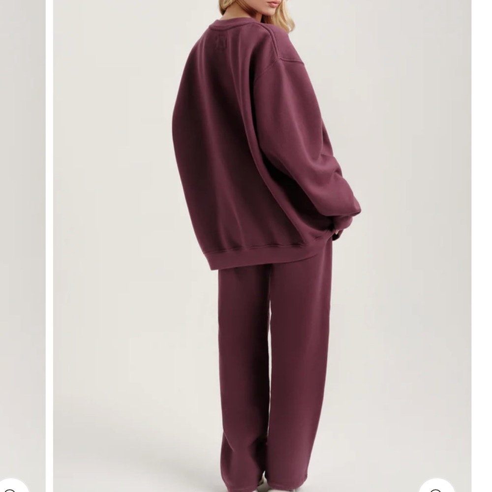 NWT SET Active Rosebud (Burgundy) Straight Leg Sweatpants XS - Picture 3 of 3